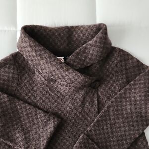 ChiaraMente Brown Plaid Women's Coat (L)